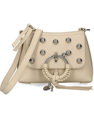 See By Chloé Ring-Detail Studded Cross Body Bag - Natural