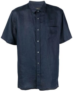 Vince Chest Patch-Pocket Detail Shirt - Blue