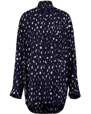 Balenciaga Painted Pleated Shirt - Blue