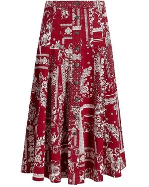 Cinq À Sept Paisley-Print Skirt - Red