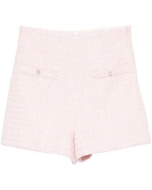 Sandro Tweed Sequin Shorts - Pink