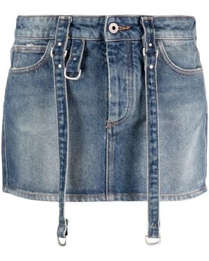 Off-White c/o Virgil Abloh Logo-Patch Denim Mini Skirt - Blue