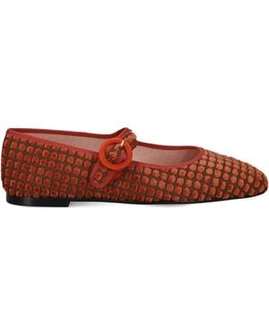 Pretty Ballerinas Georgia Buckle-Detail Ballet Flats - Brown