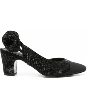 Twentyfourhaitch Pumps Con Cristalli E Dettaglio A Fiore - Nero