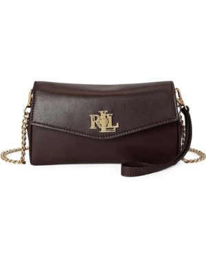 Ralph Lauren Turn-Lock Logo-Plaque Leather Cross Body Bag - Brown