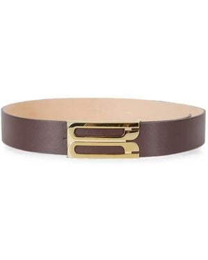 Victoria Beckham Dorian Frame Buckle Belt - White