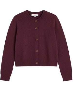 Chinti & Parker Crew-Neck Button-Up Cardigan - Purple