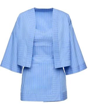Ana Radu Driedelig Gestreept Set - Blauw