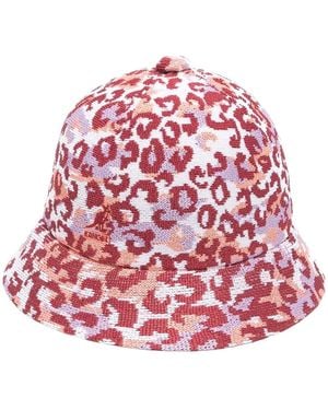 Kangol Leopard-Print Bucket Hat - Red