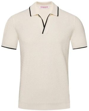 Orlebar Brown Horton Striped V-Neck T-Sshirt - Natural