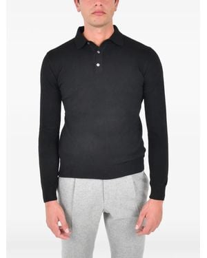 Franzese Collection Ribbed Polo Shirt - Black