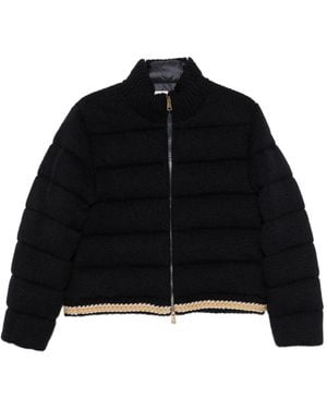 Moncler Knitted Padded Jacket - Black