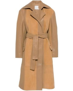 Christopher Esber Scuffed-Leather Coat - Natural