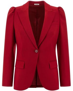 McQueen Sakko mit Puffärmeln - Rot