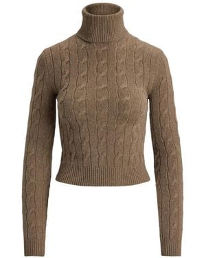 Ralph Lauren Cable-Knit Cashmere Jumper - Brown