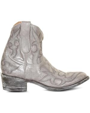 Mexicana Stivali Cowboy Con Effetto Metallizzato 40Mm - Grigio