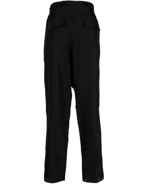 SAPIO Pleat-Detail Straight-Leg Pants - Black