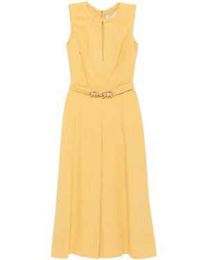 Elie Saab Elephant-Buckle Midi Dress - Yellow