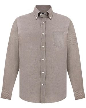Paul & Shark Check-Pattern Button-Down Shirt - Grey