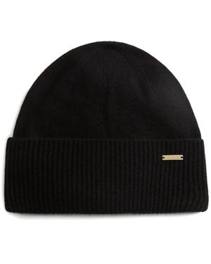 Woolrich Ribbed Cashmere Beanie - ブラック