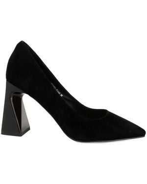 Linda Baumann Pointed-Toe Sculptural-Heel Court Shoes - Black