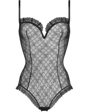 Eres Chantilly Lace Bodysuit - Grey