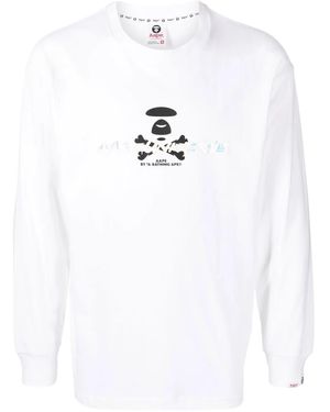 Aape By A Bathing Ape Graphic Logo-Print T-Shirt - White