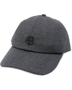 Anine Bing Honkbalpet Met Geborduurd Monogram - Grijs