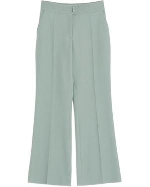 Valentino Garavani Flared Wool Trousers - Green