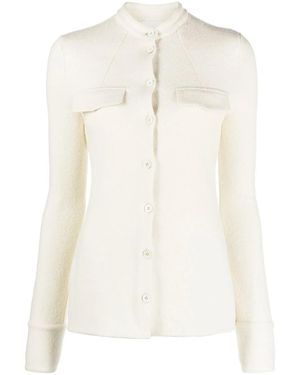 Jil Sander Dark Cashmere Intarsia Turtleneck Jumper - White