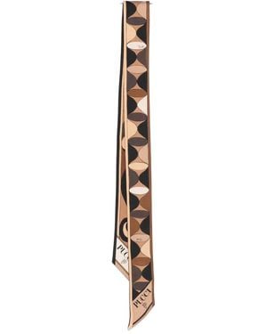 PUCCI Manuba And Moirè-Print Silk Scarf - Metallic
