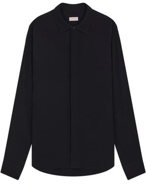 Fursac Concealed-Placket Straight-Fit Shirt - Blue