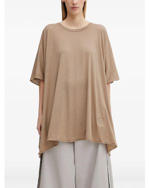 Rick Owens Camiseta Minerva Oversize Con Borde Sin Rematar - Neutro