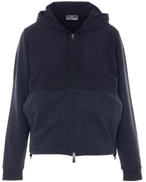 Herno Panelled Zip-Up Hoodie - Blue