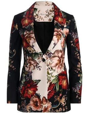 Alice + Olivia Breann Floral-Print Blazer - Black