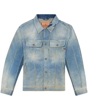 DIESEL Distressed Denim Jacket - Blue