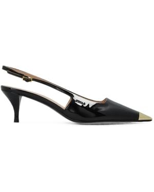 Furla Metal-Cap-Toe Slingback Pumps - Black