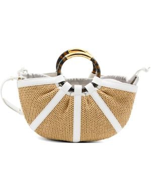Coccinelle Medium Shell Straw Tote Bag - Natural