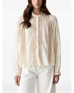 Haveone Lace-Trim Button-Up Blouse - Natural