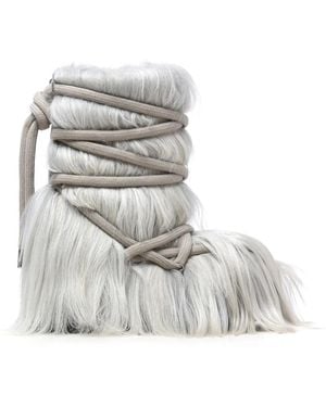 Rick Owens Lunar Mega Tractor Fur Boots - White
