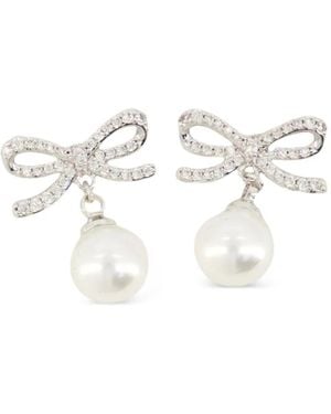 Self-Portrait Orecchini Pendenti Con Fiocco - Bianco