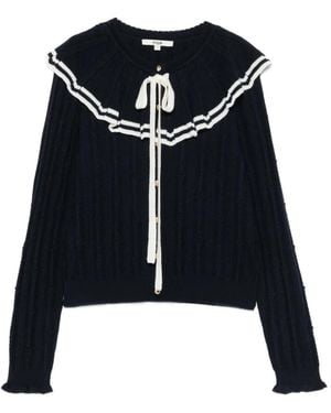 Maje Cardigan Con Ruches - Nero