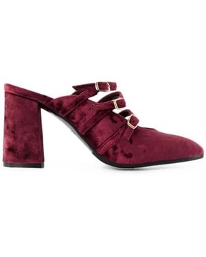 CAREL PARIS Fatale Buckle-Fastening Velvet Court Shoes - Purple