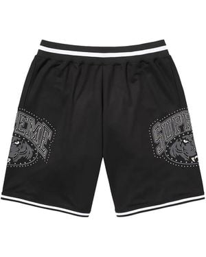 Supreme Pantalones cortos de baloncesto con apliques - Negro