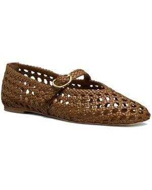 Stuart Weitzman Prima Interwoven Loafers - Brown