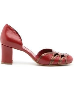 Sarah Chofakian D'Orsay Aquavit Pumps - Red