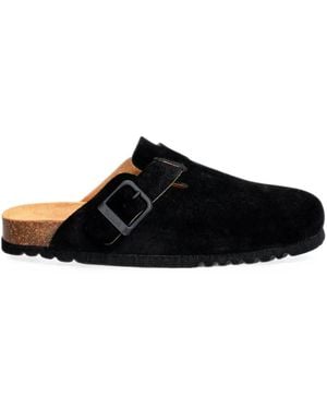 Scholl Olivier Buckle-Fastening Suede Clogs - Black