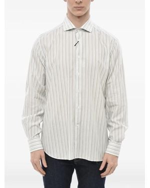 Corneliani Striped Buttoned Shirt - White