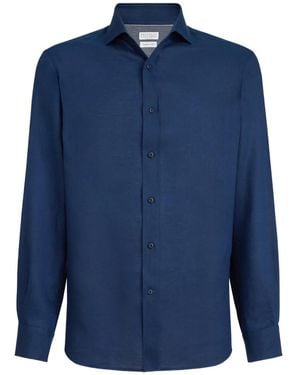 Brunello Cucinelli Linen Shirt - Blue