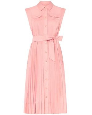 MILLY Vestido Johanna Plisado - Rosa